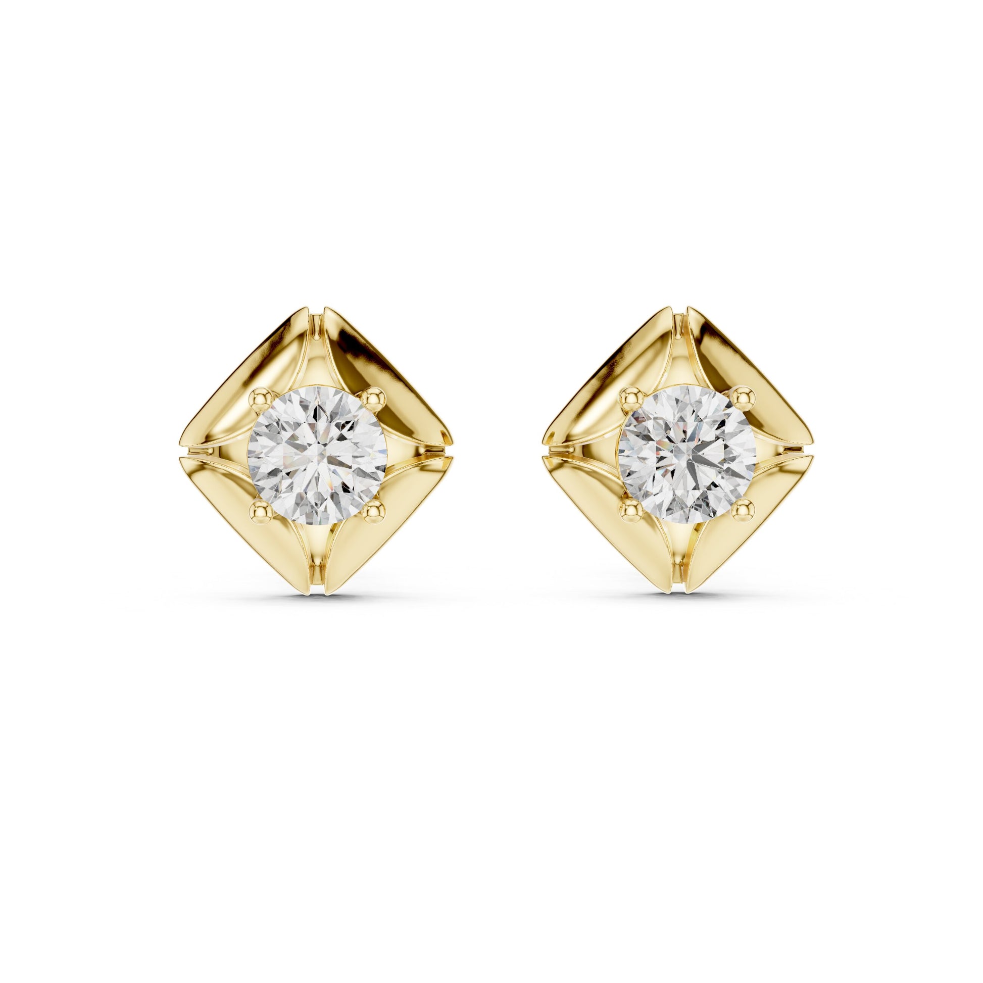 Round Stud Lab Grown Diamond Earrings