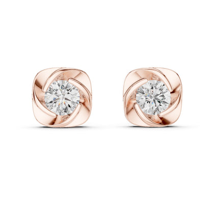 Round Stud Lab Grown Diamond Earrings