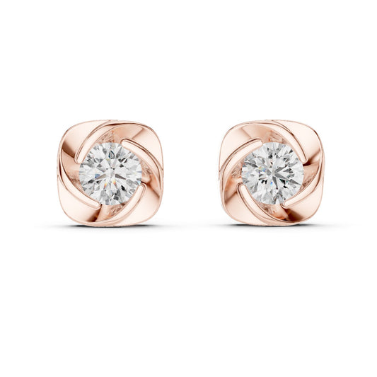 Round Stud Lab Grown Diamond Earrings