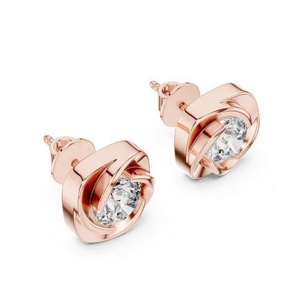 Round Stud Lab Grown Diamond Earrings