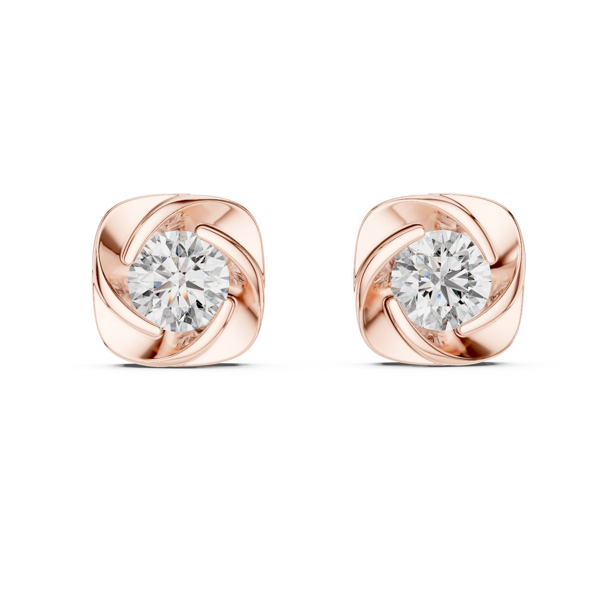 Round Stud Lab Grown Diamond Earrings