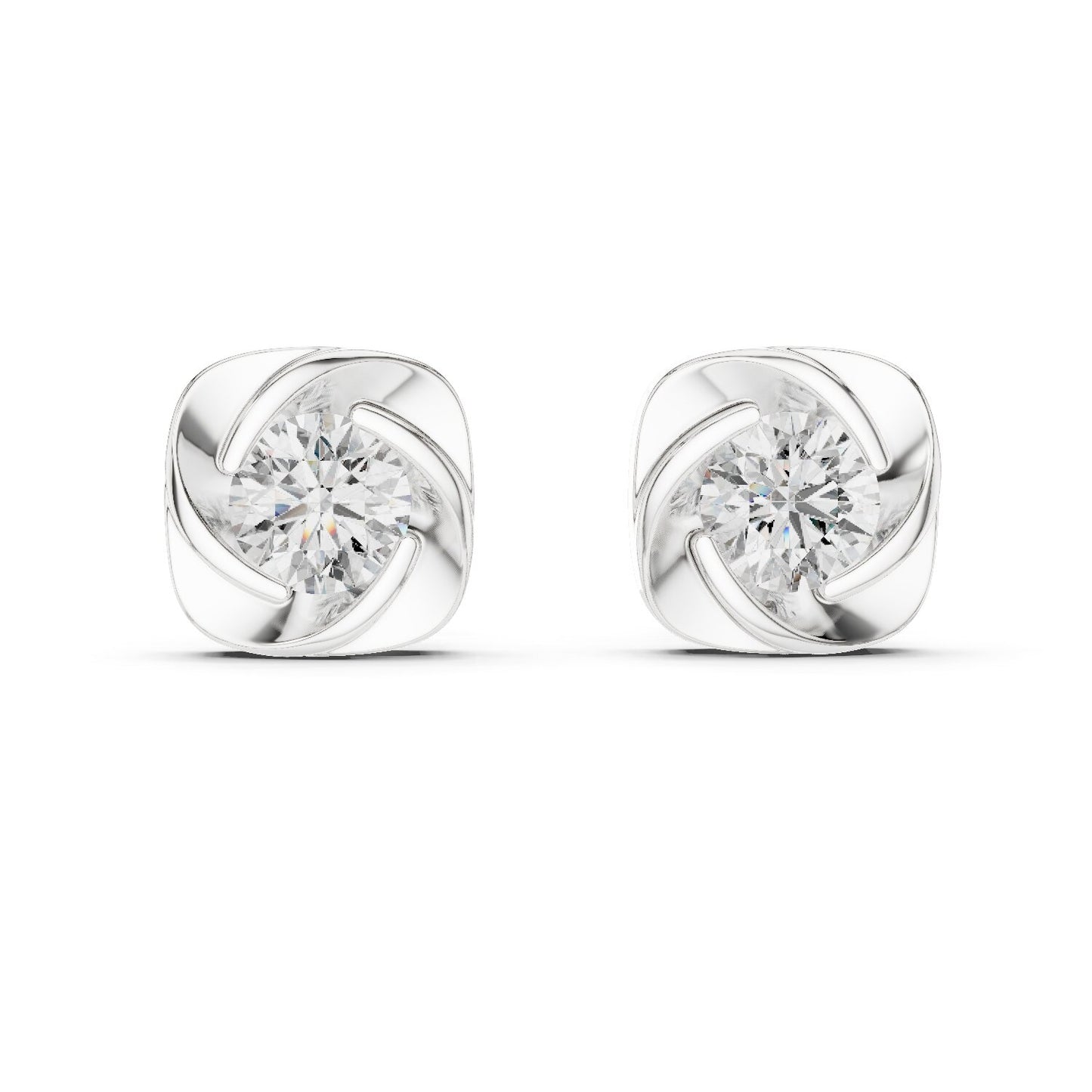 Round Stud Lab Grown Diamond Earrings