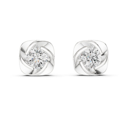 Round Stud Lab Grown Diamond Earrings