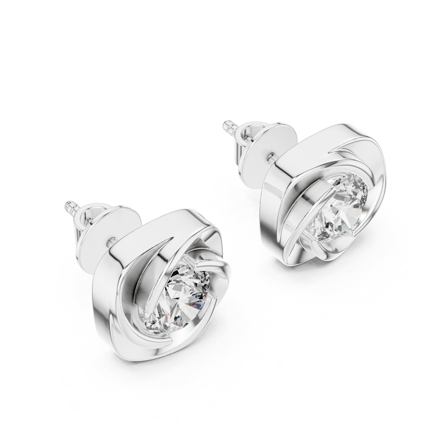 Round Stud Lab Grown Diamond Earrings