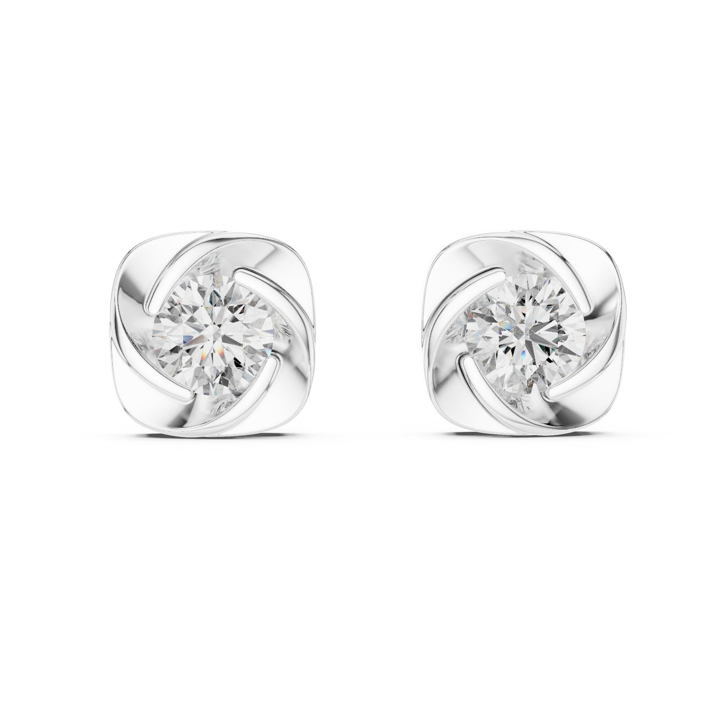 Round Stud Lab Grown Diamond Earrings
