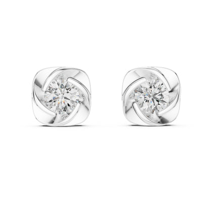 Round Stud Lab Grown Diamond Earrings