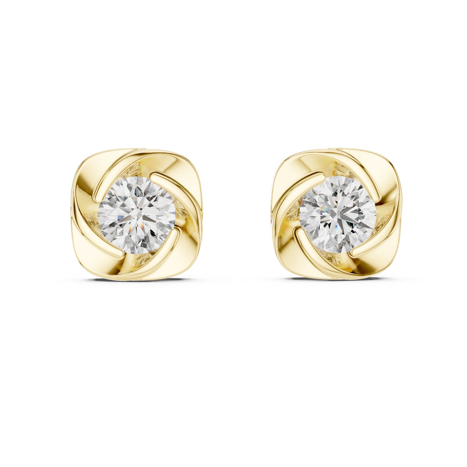Round Stud Lab Grown Diamond Earrings
