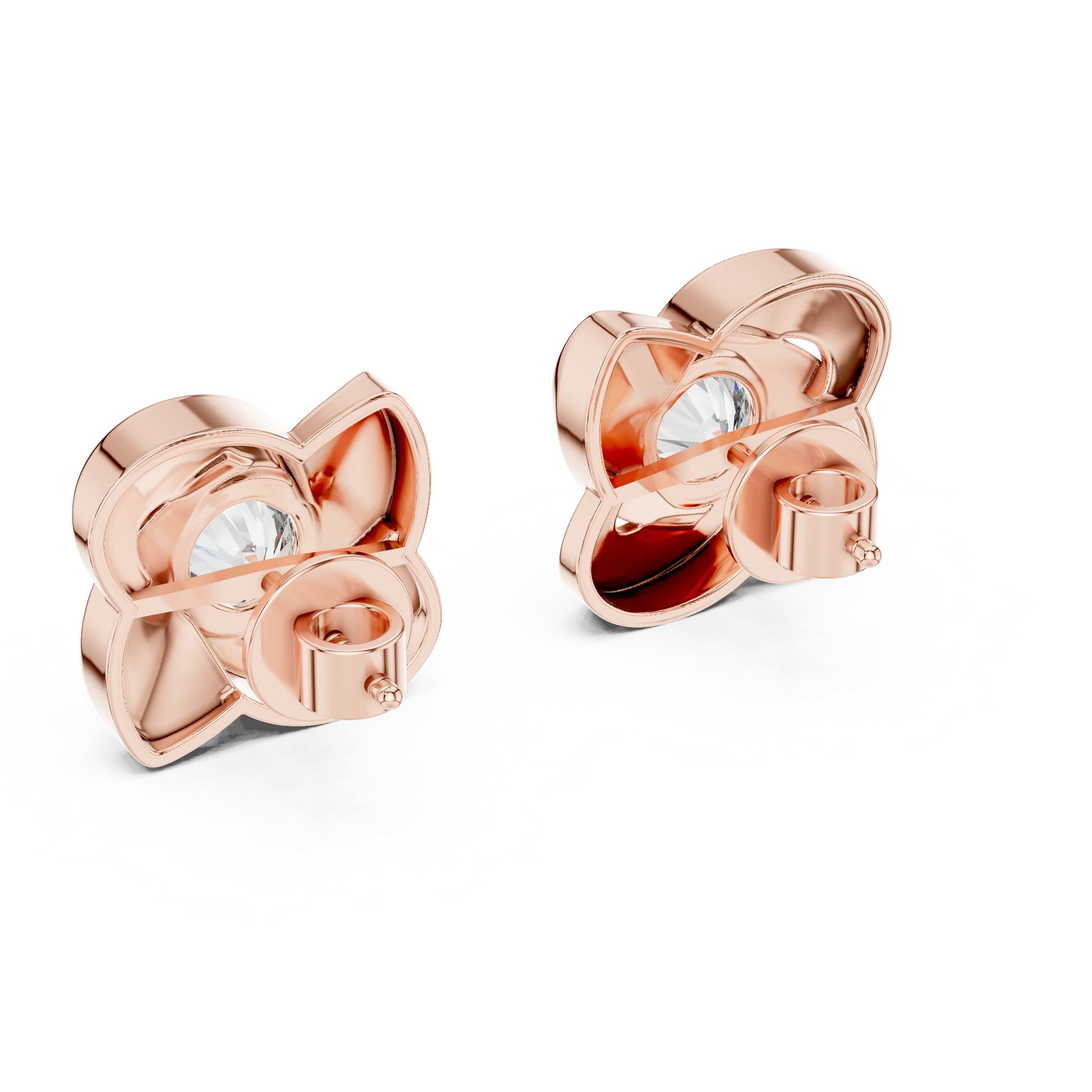 Round Stud Lab Grown Diamond Earrings