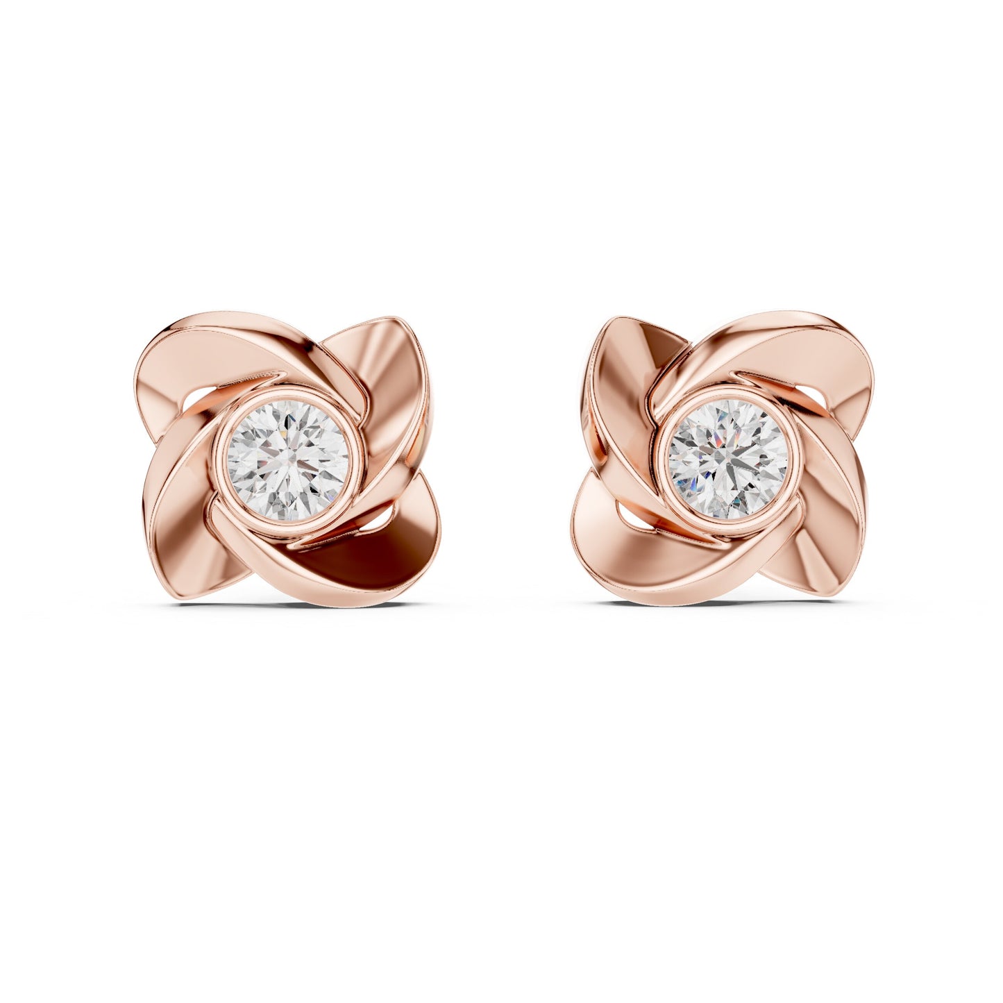 Round Stud Lab Grown Diamond Earrings