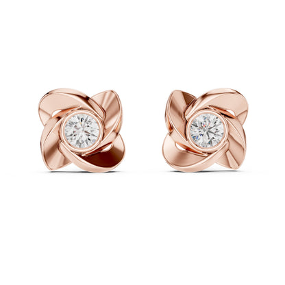 Round Stud Lab Grown Diamond Earrings
