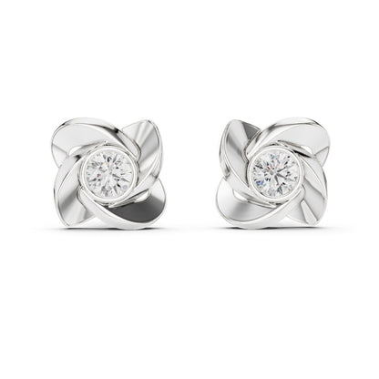 Round Stud Lab Grown Diamond Earrings