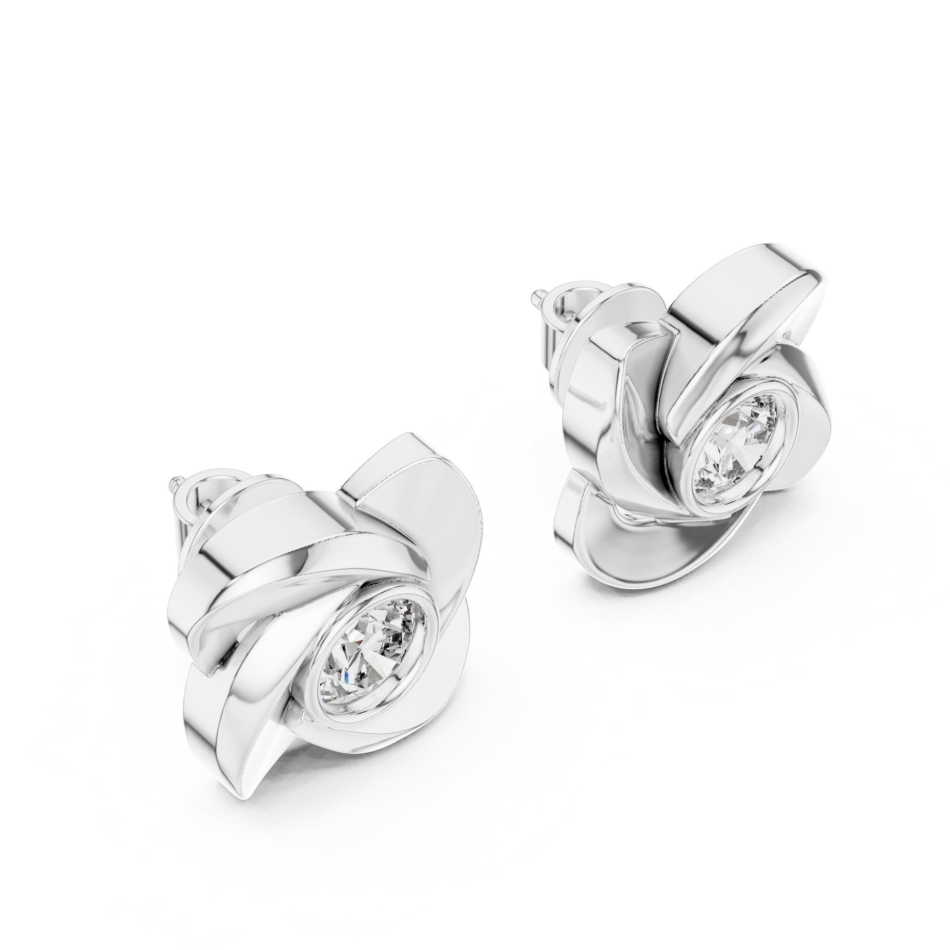 Round Stud Lab Grown Diamond Earrings