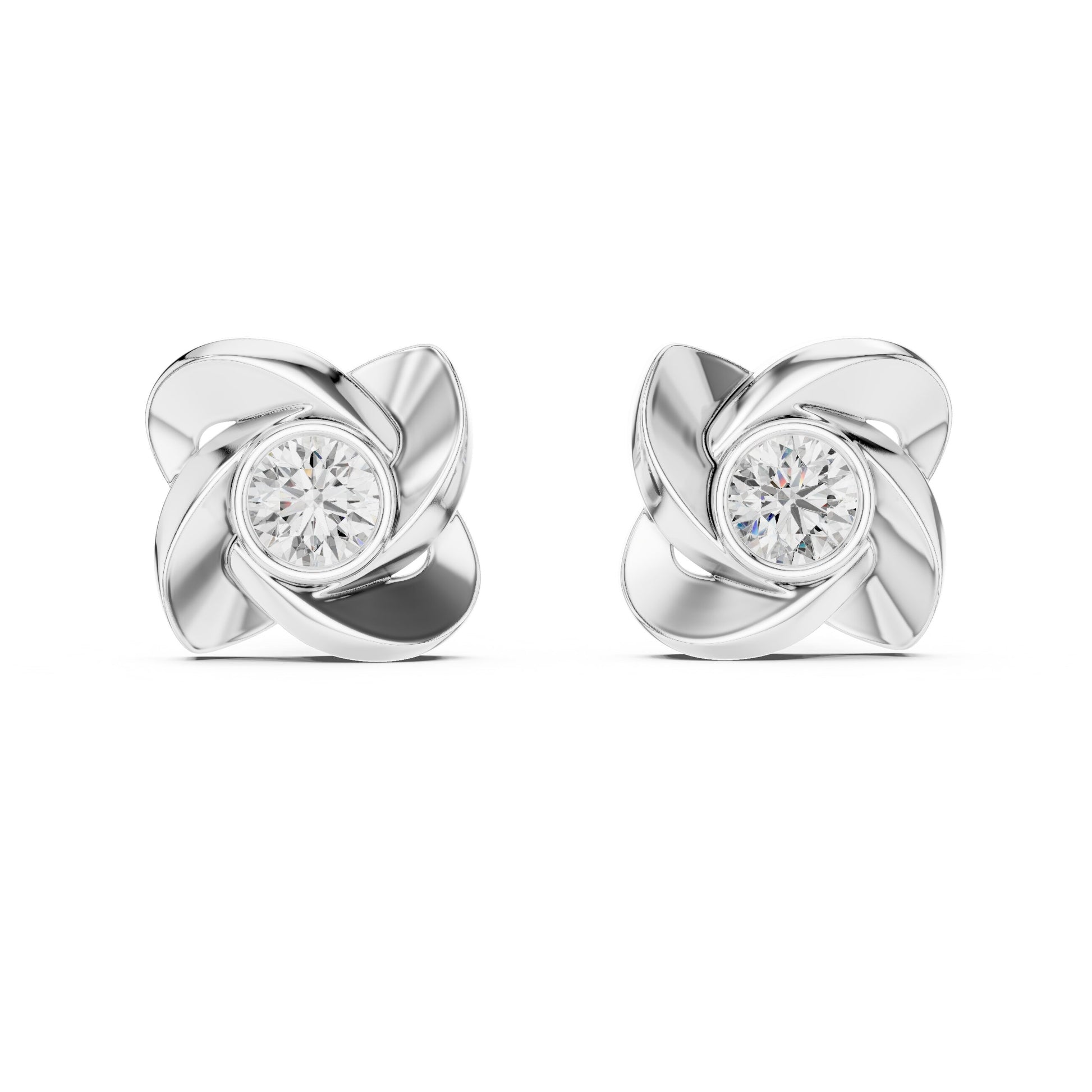 Round Stud Lab Grown Diamond Earrings