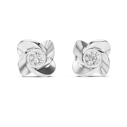 Round Stud Lab Grown Diamond Earrings