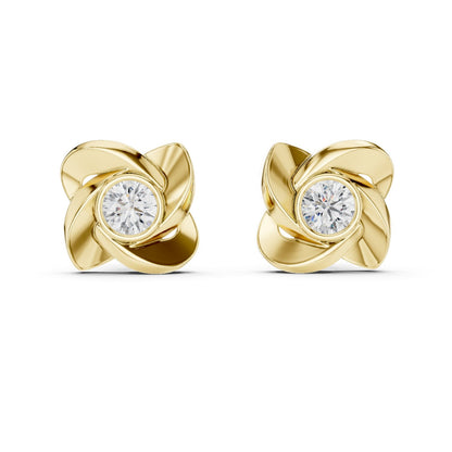 Round Stud Lab Grown Diamond Earrings