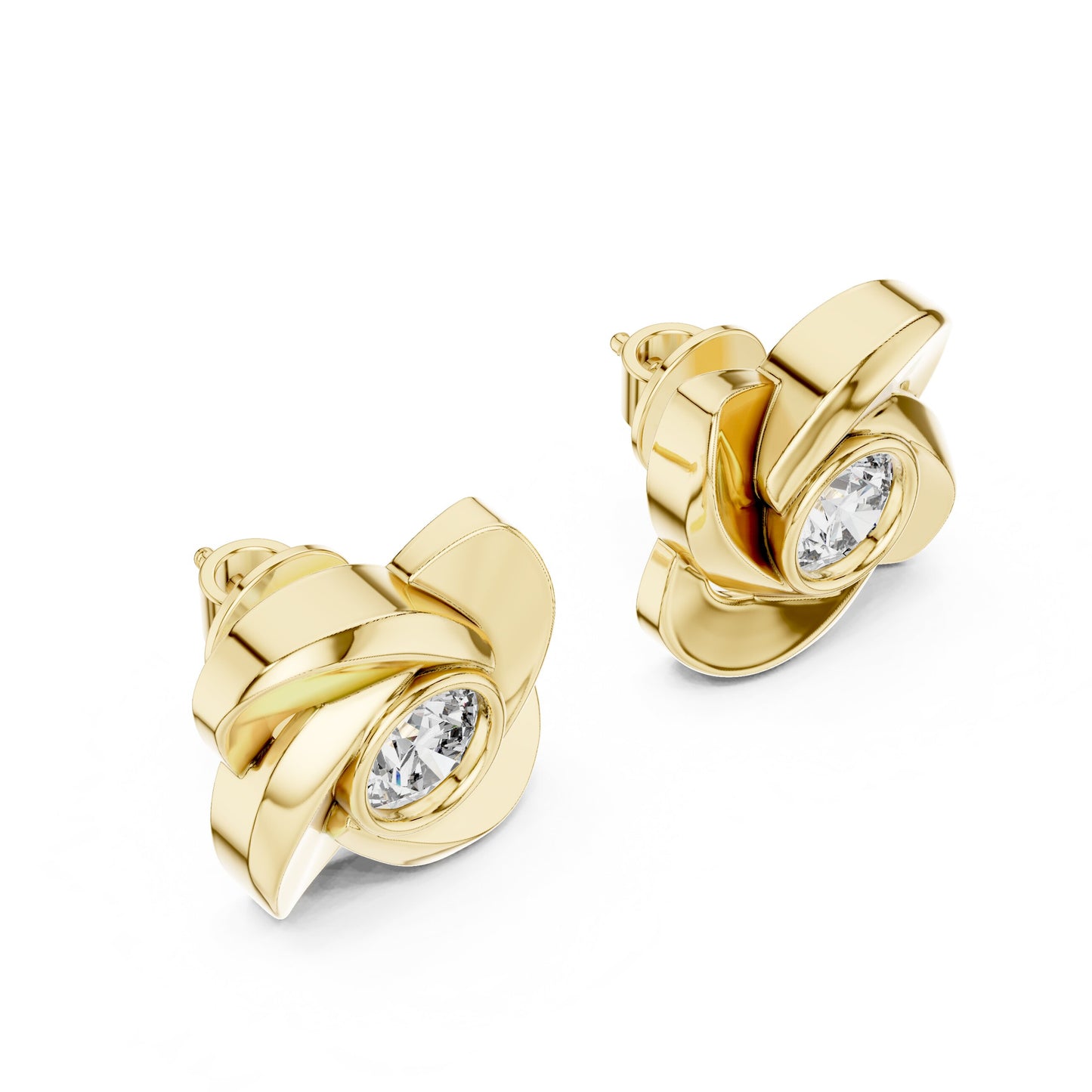 Round Stud Lab Grown Diamond Earrings