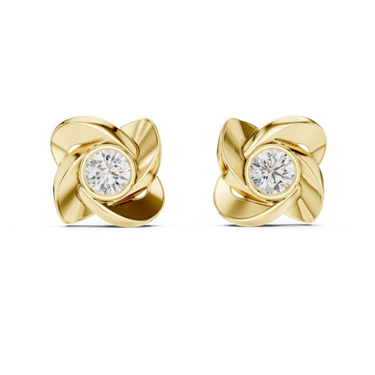 Round Stud Lab Grown Diamond Earrings