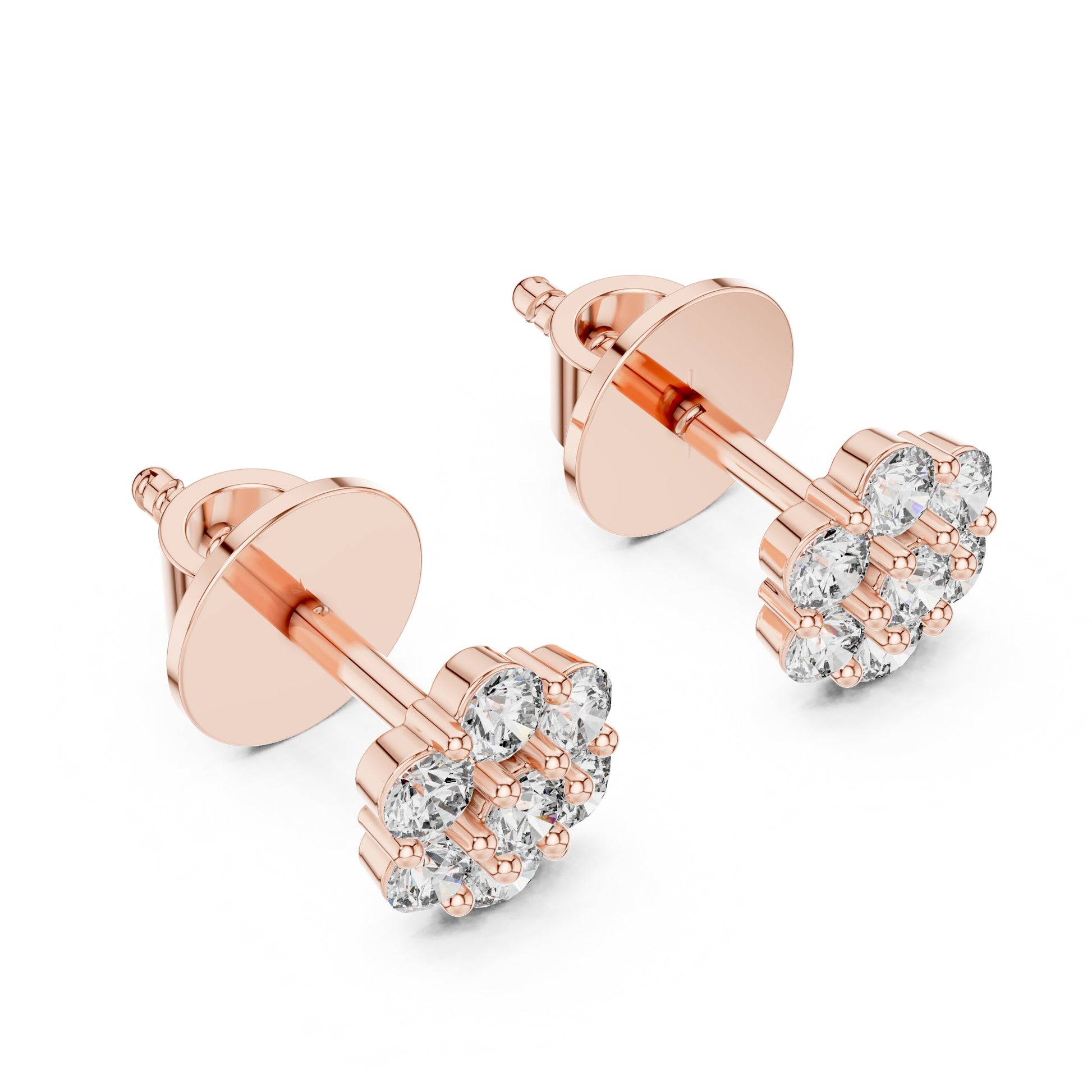 Round Cluster Lab Grown Diamond Earrings