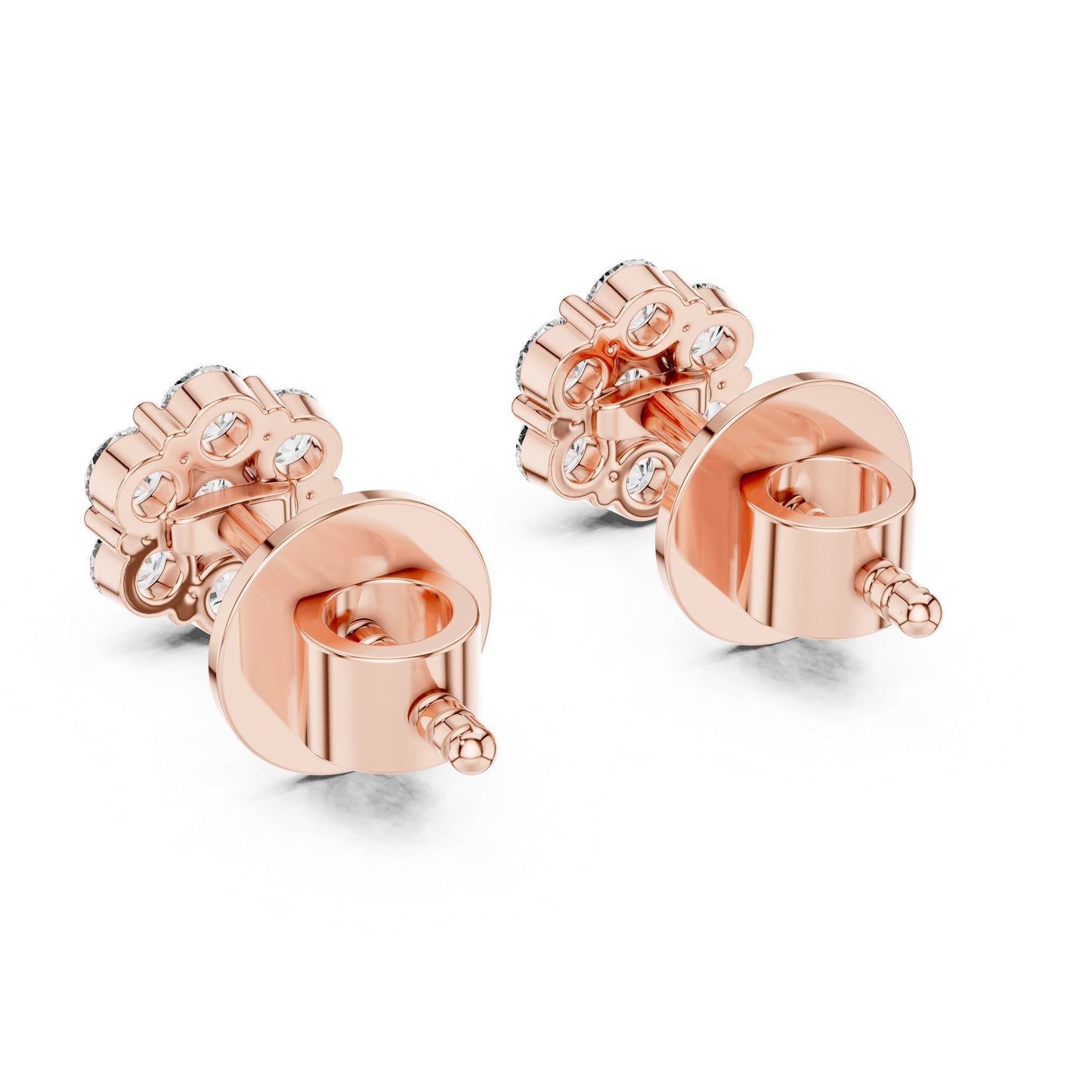 Round Cluster Lab Grown Diamond Earrings