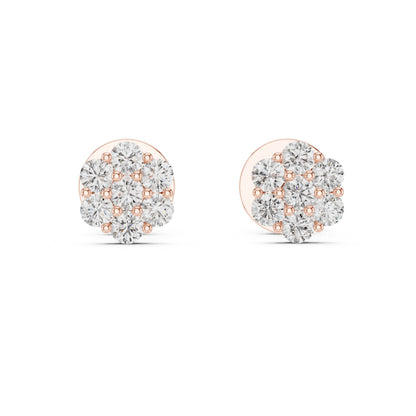 Round Cluster Lab Grown Diamond Earrings