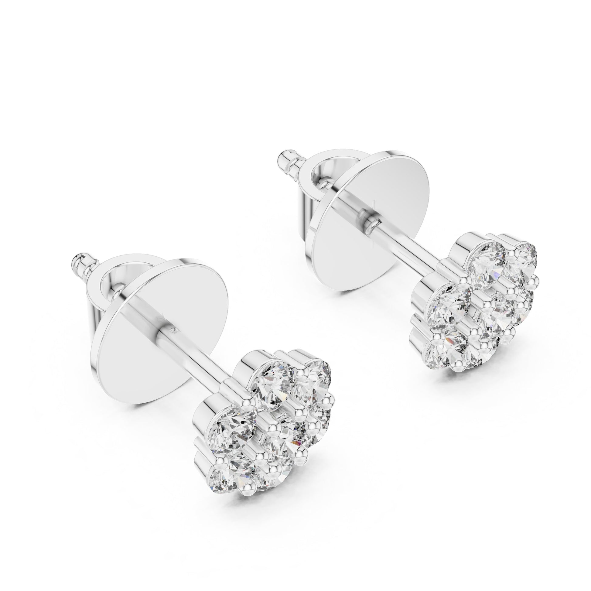 Round Cluster Lab Grown Diamond Earrings