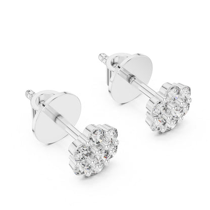 Round Cluster Lab Grown Diamond Earrings