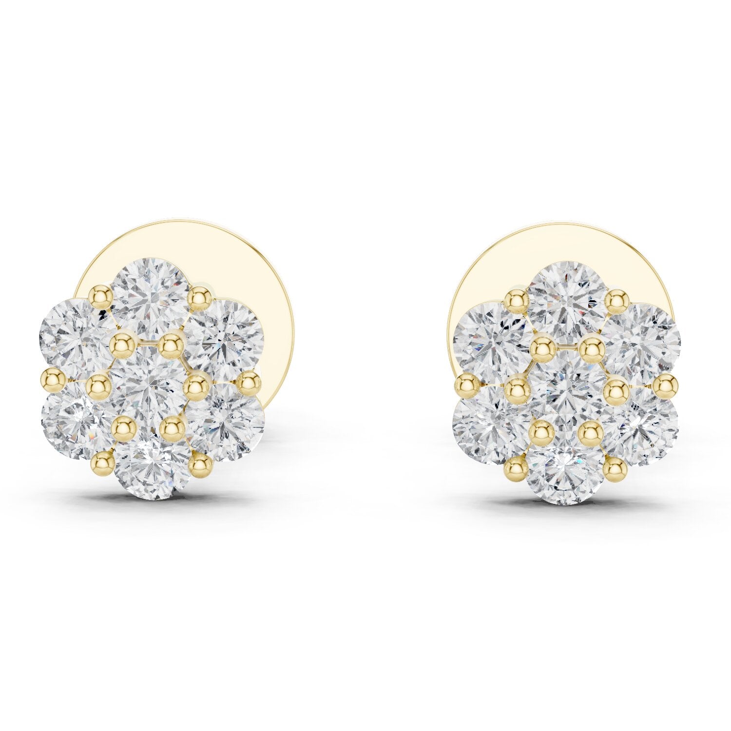 Round Cluster Lab Grown Diamond Earrings