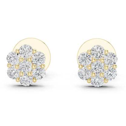 Round Cluster Lab Grown Diamond Earrings