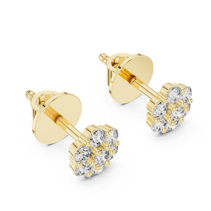 Round Cluster Lab Grown Diamond Earrings