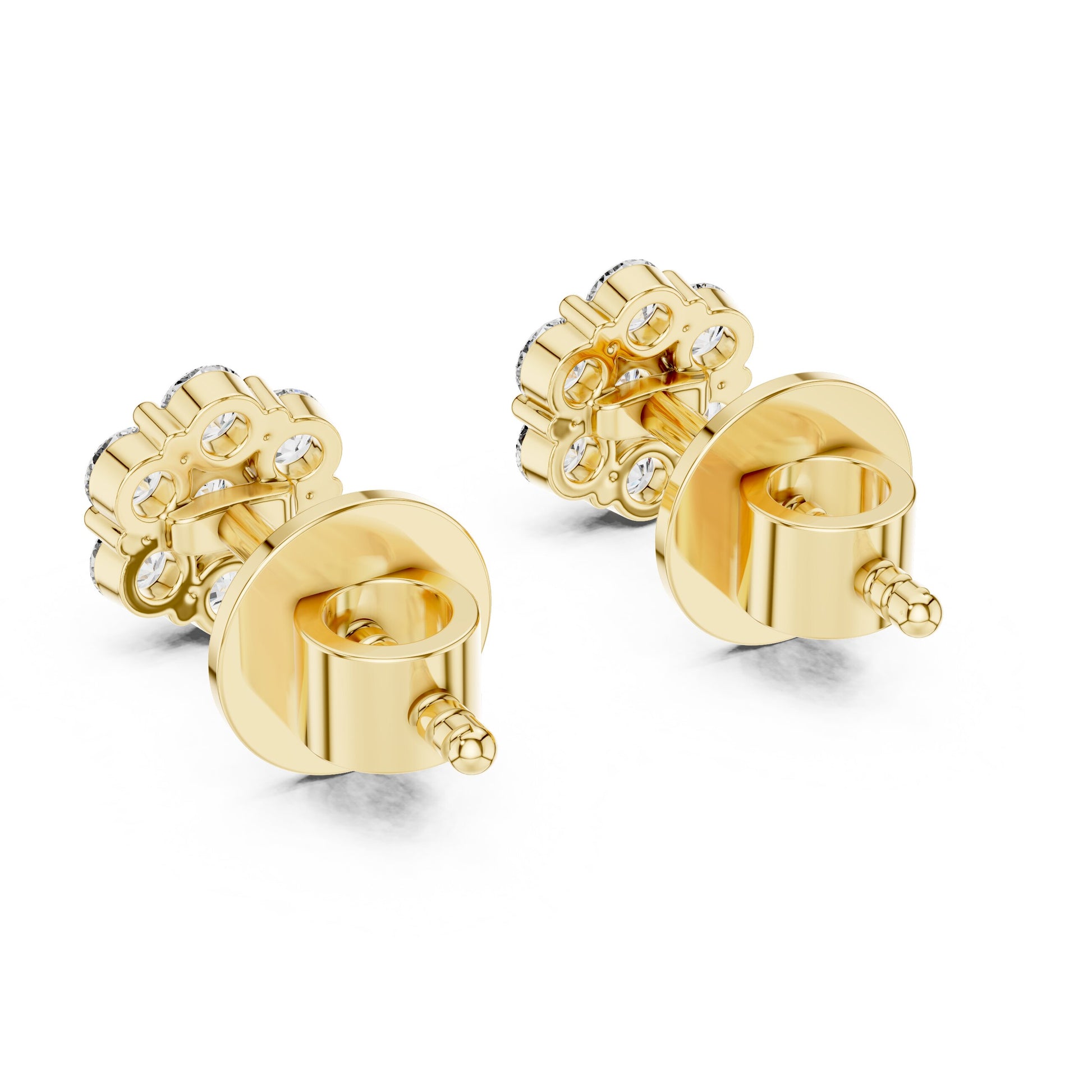 Round Cluster Lab Grown Diamond Earrings