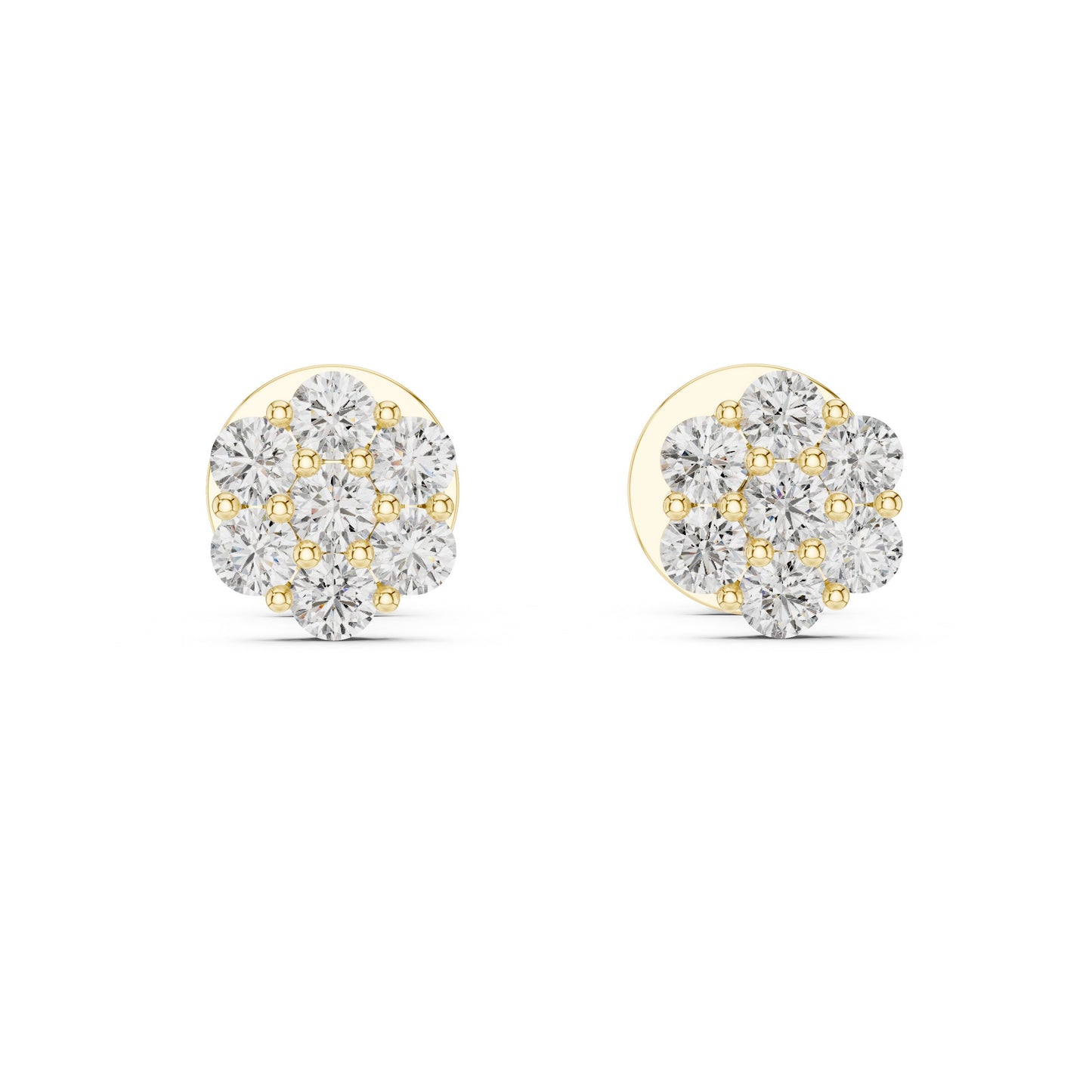 Round Cluster Lab Grown Diamond Earrings
