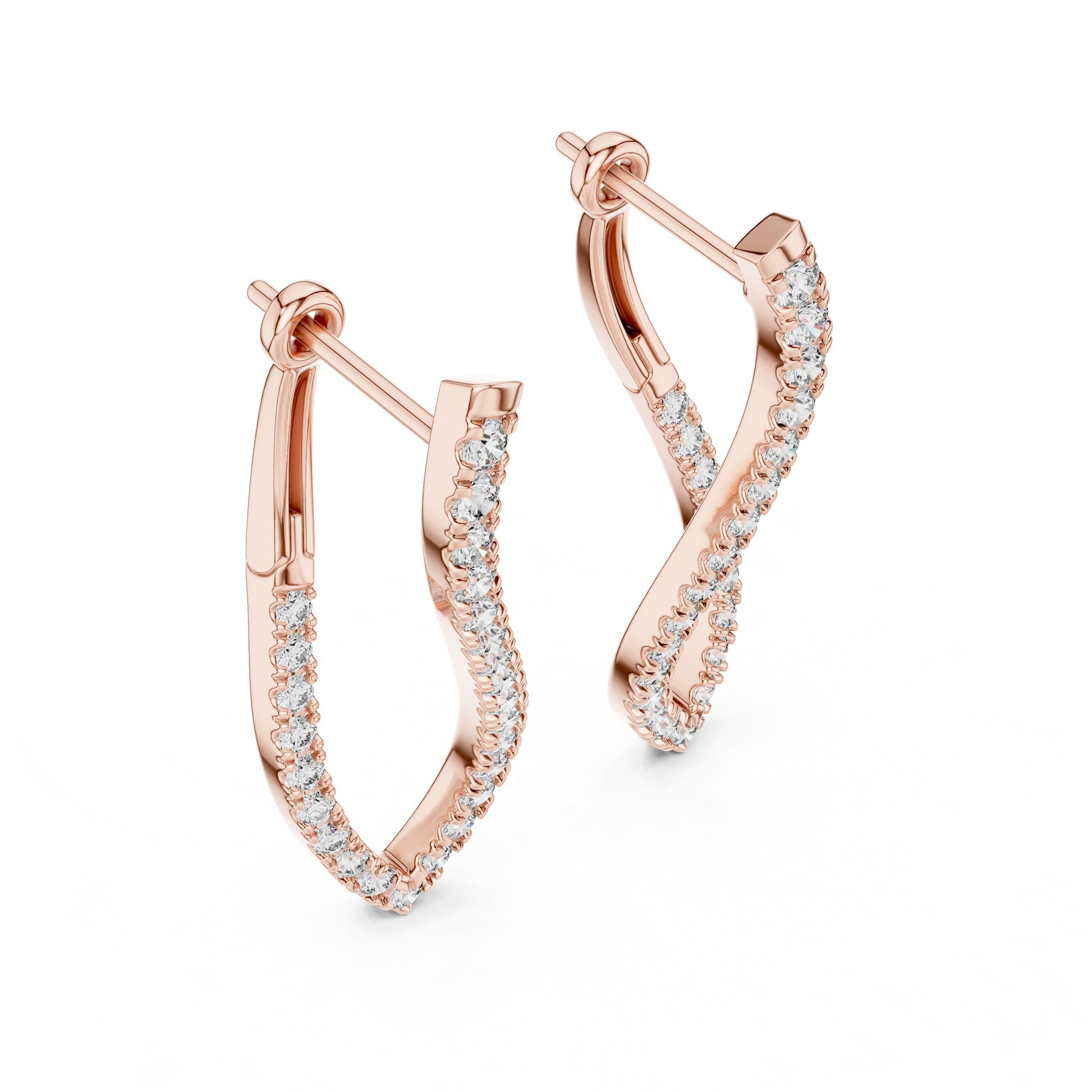 Round Hoop Lab Grown Diamond Earrings