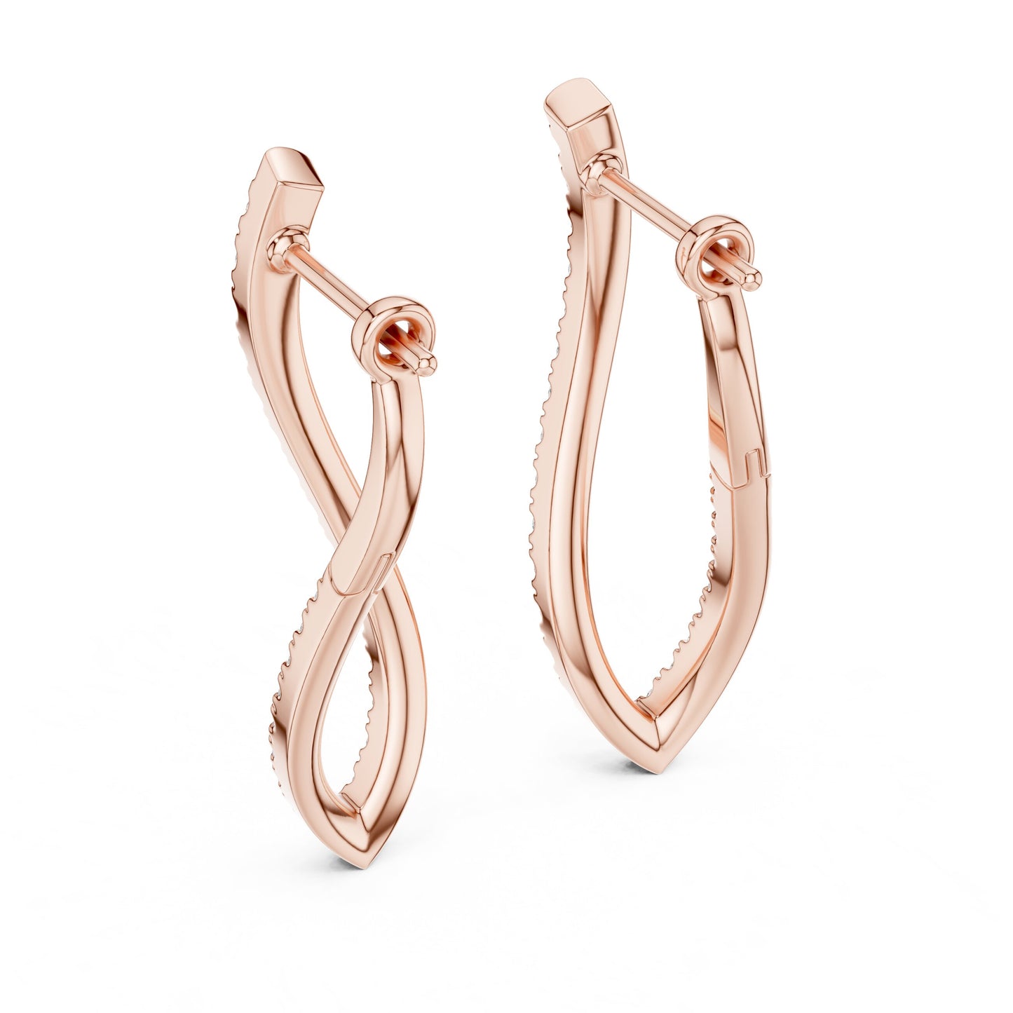 Round Hoop Lab Grown Diamond Earrings