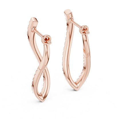 Round Hoop Lab Grown Diamond Earrings