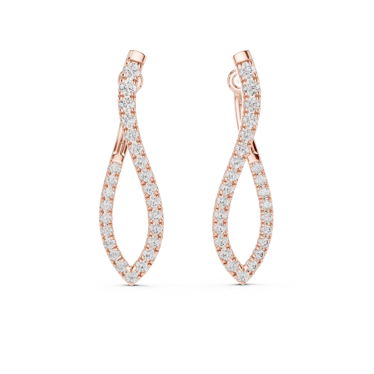 Round Hoop Lab Grown Diamond Earrings