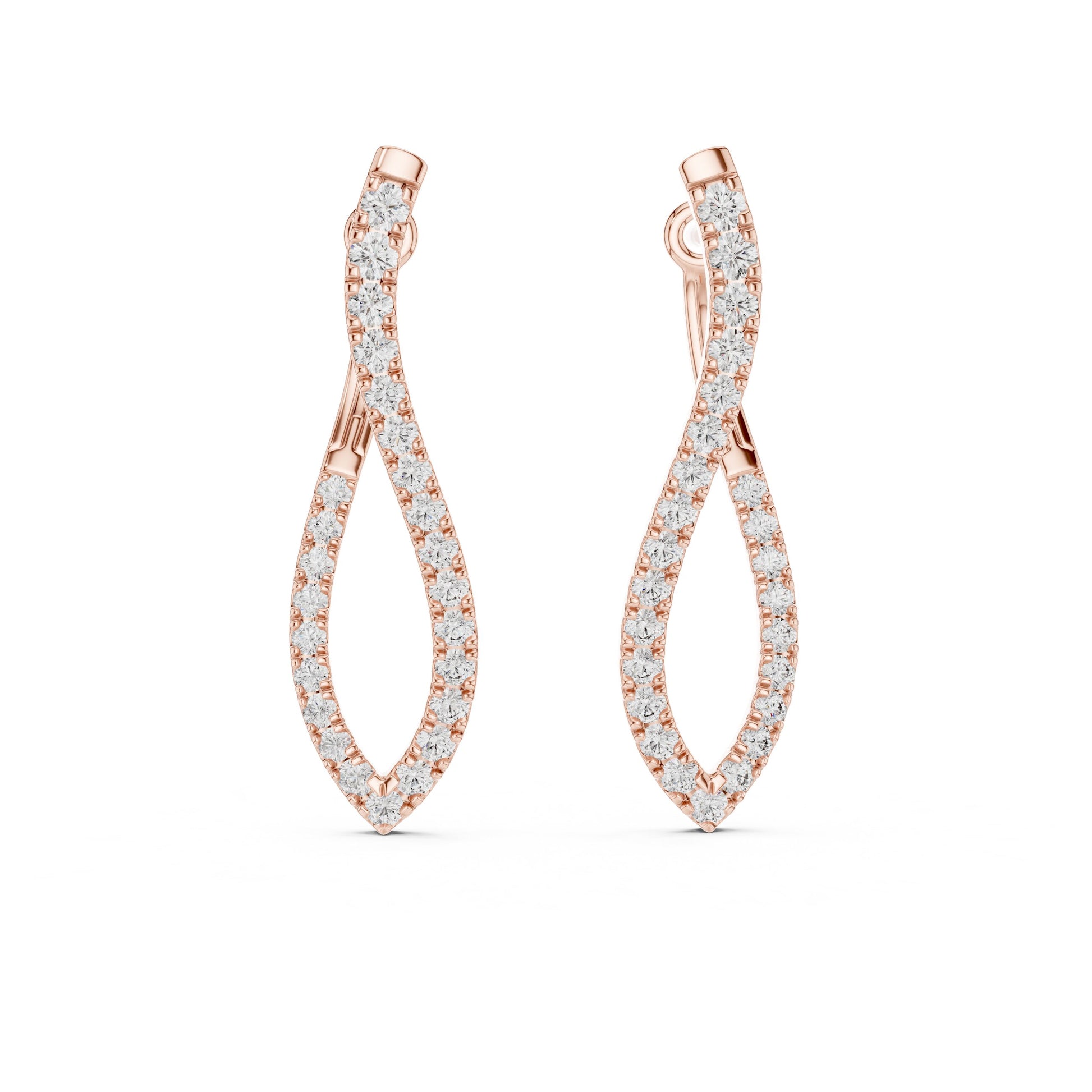 Round Hoop Lab Grown Diamond Earrings