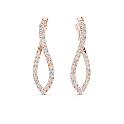 Round Hoop Lab Grown Diamond Earrings