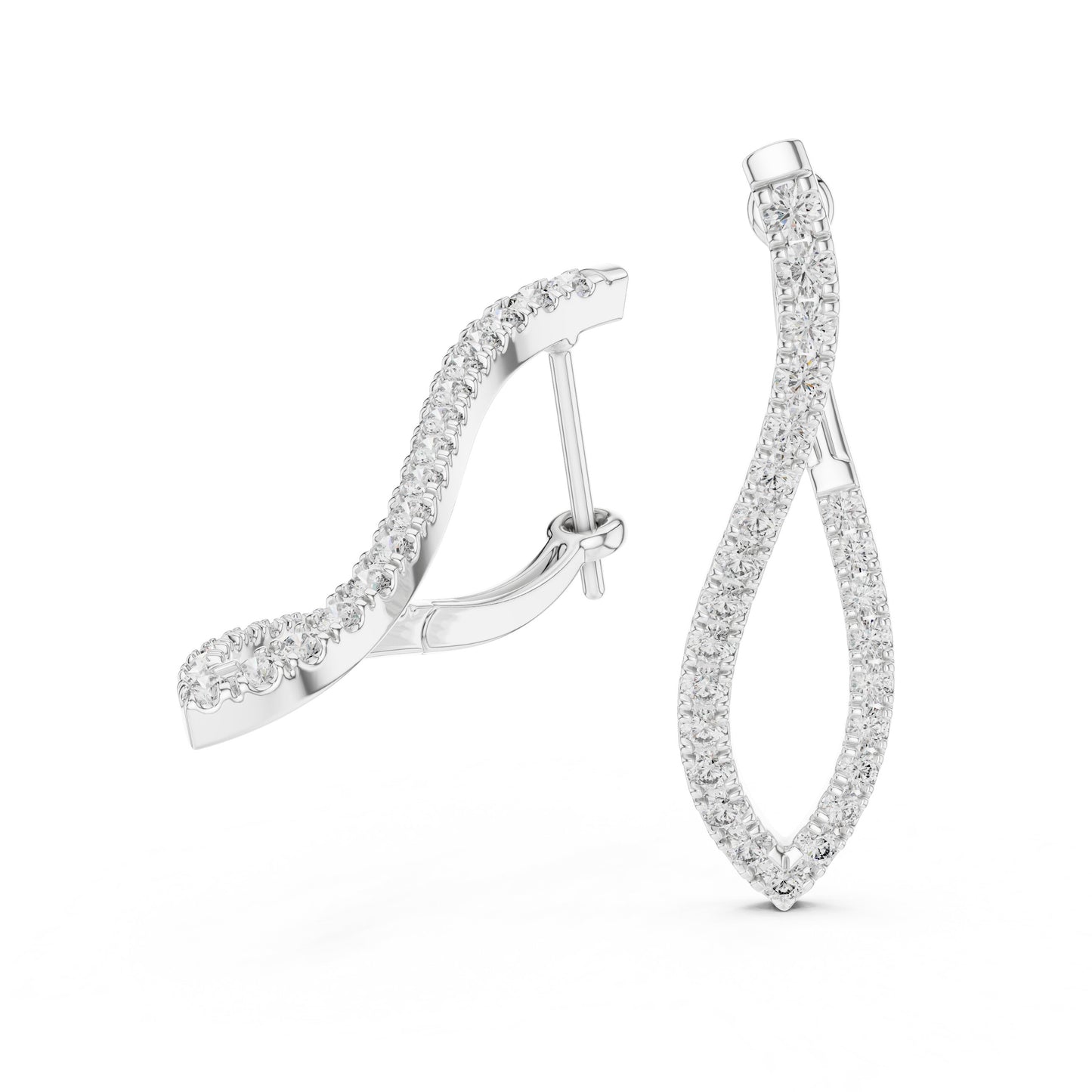 Round Hoop Lab Grown Diamond Earrings