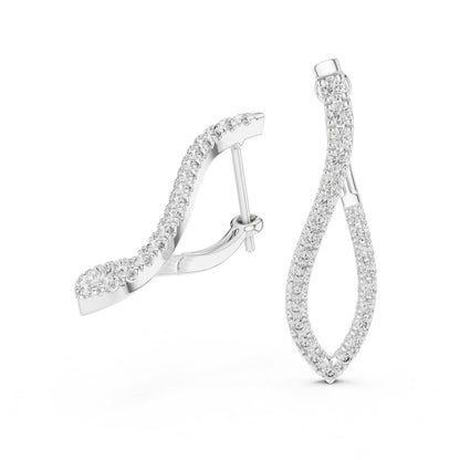 Round Hoop Lab Grown Diamond Earrings