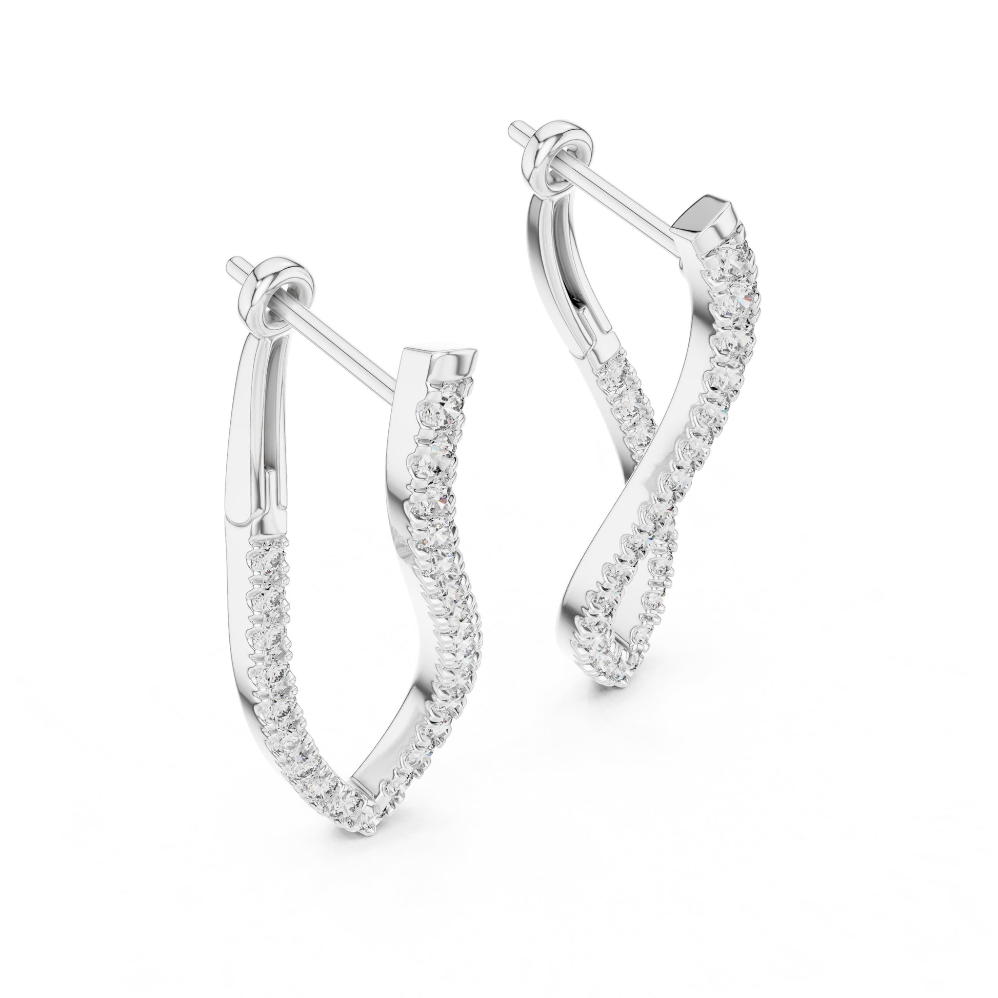 Round Hoop Lab Grown Diamond Earrings