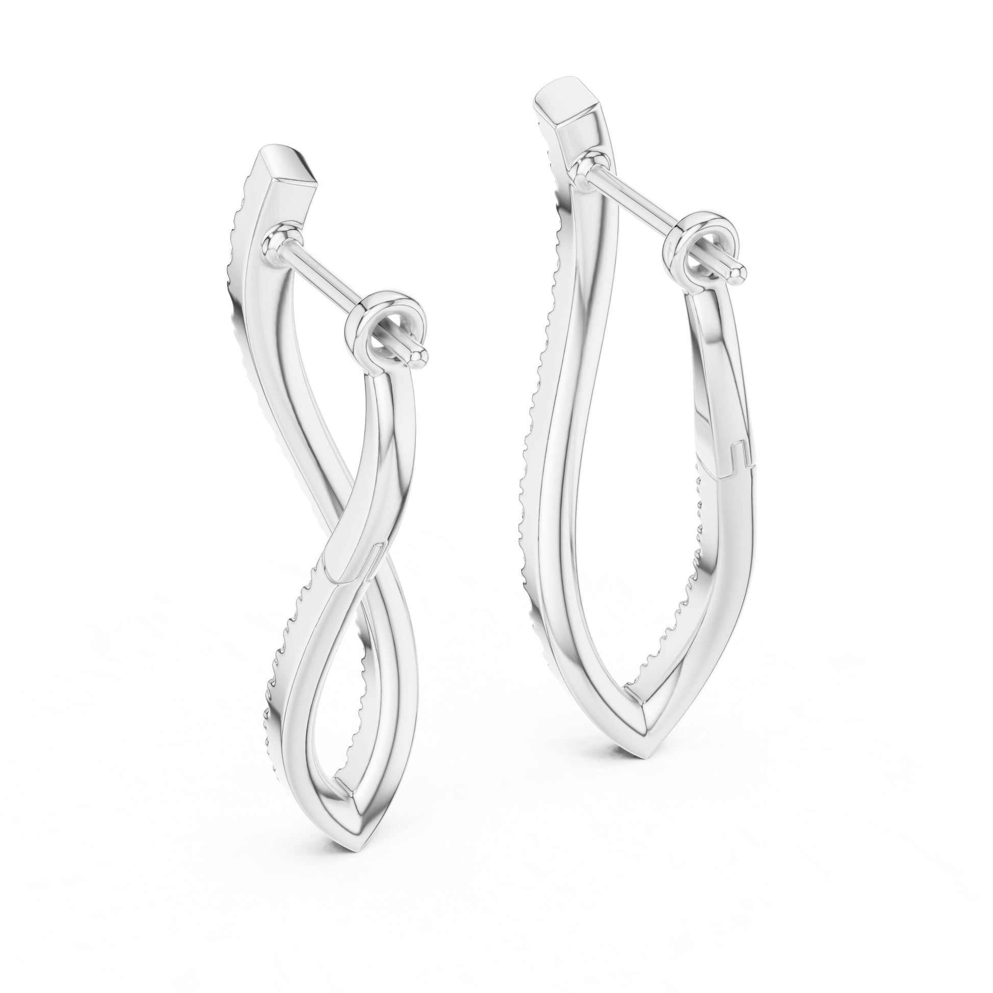 Round Hoop Lab Grown Diamond Earrings