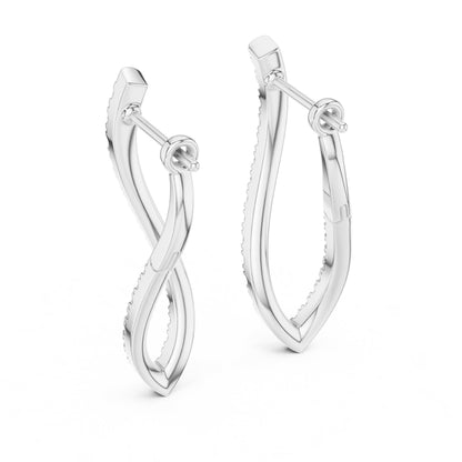 Round Hoop Lab Grown Diamond Earrings