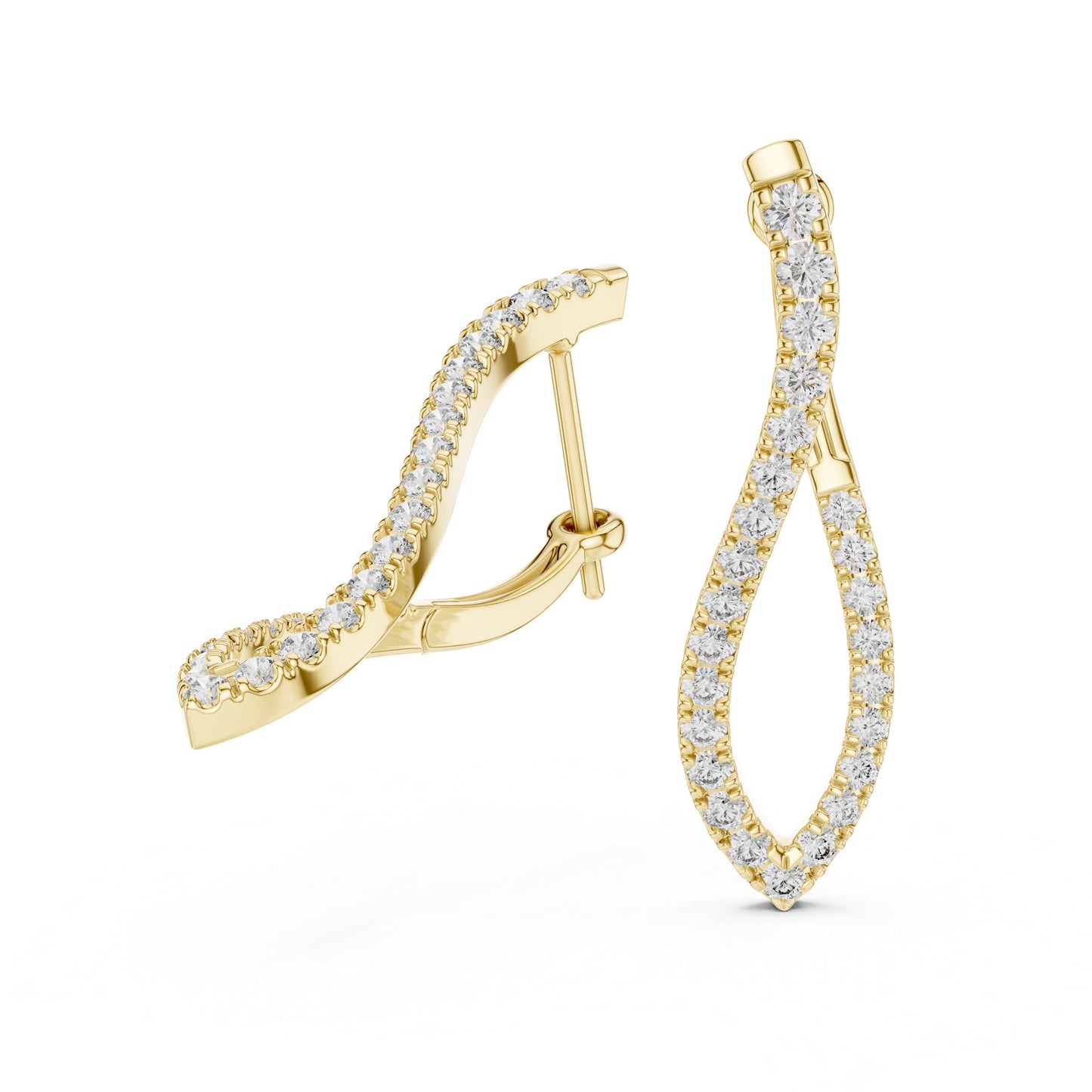 Round Hoop Lab Grown Diamond Earrings