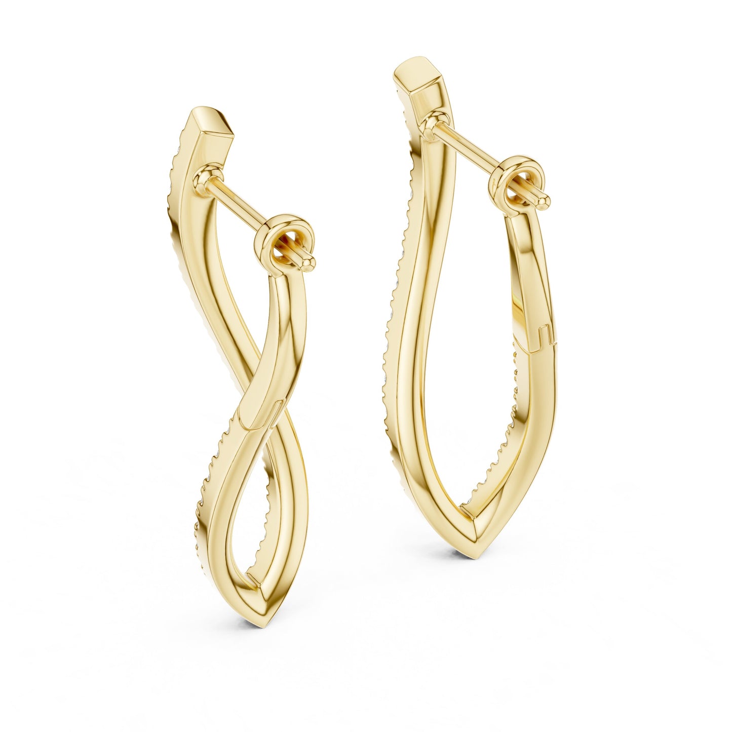 Round Hoop Lab Grown Diamond Earrings