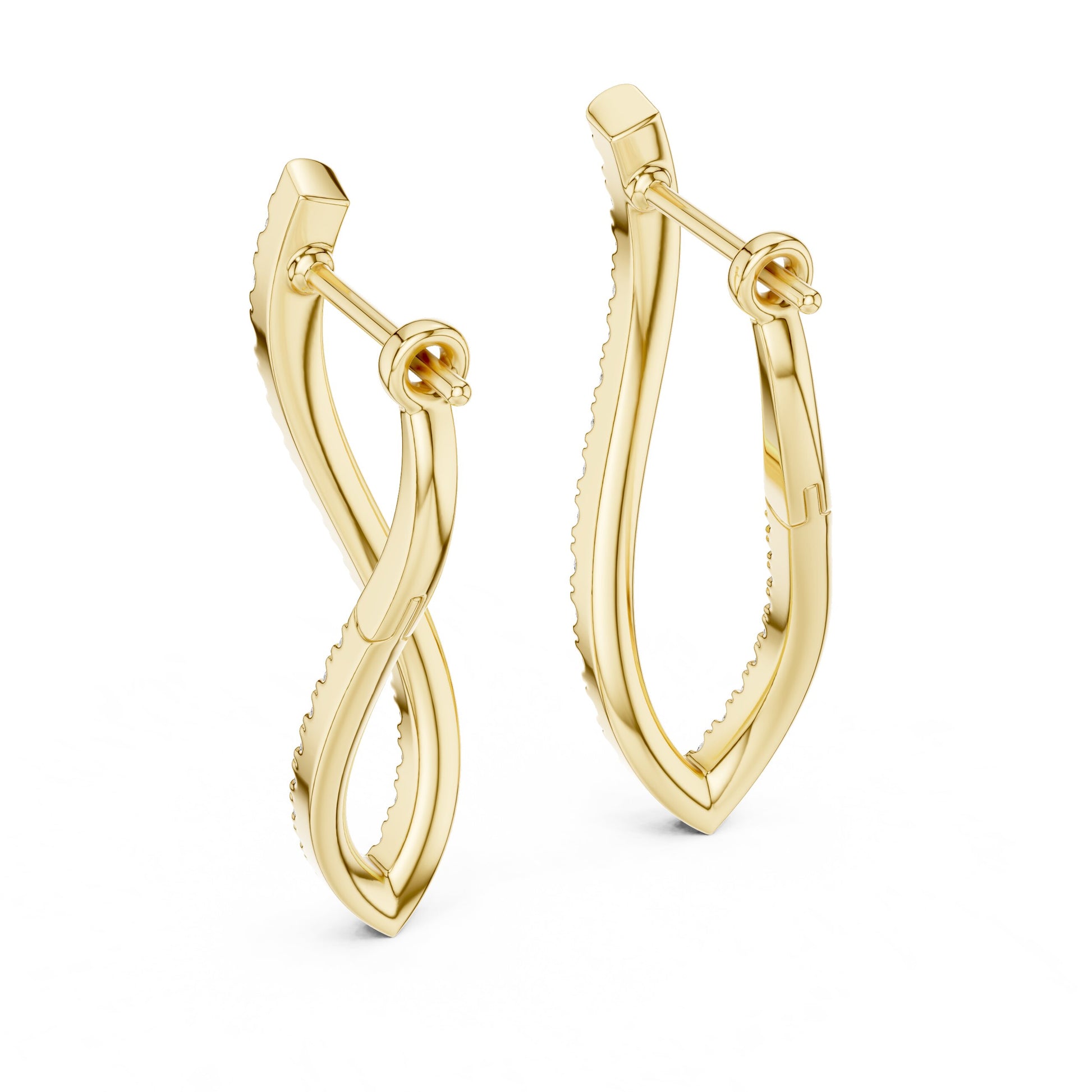 Round Hoop Lab Grown Diamond Earrings