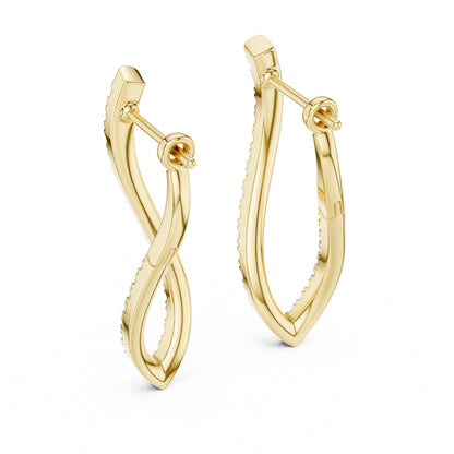 Round Hoop Lab Grown Diamond Earrings
