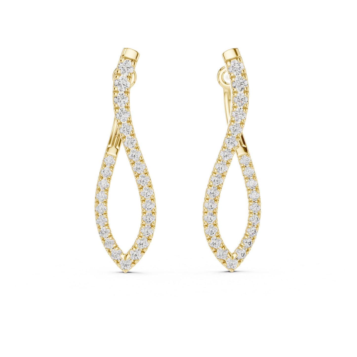 Round Hoop Lab Grown Diamond Earrings
