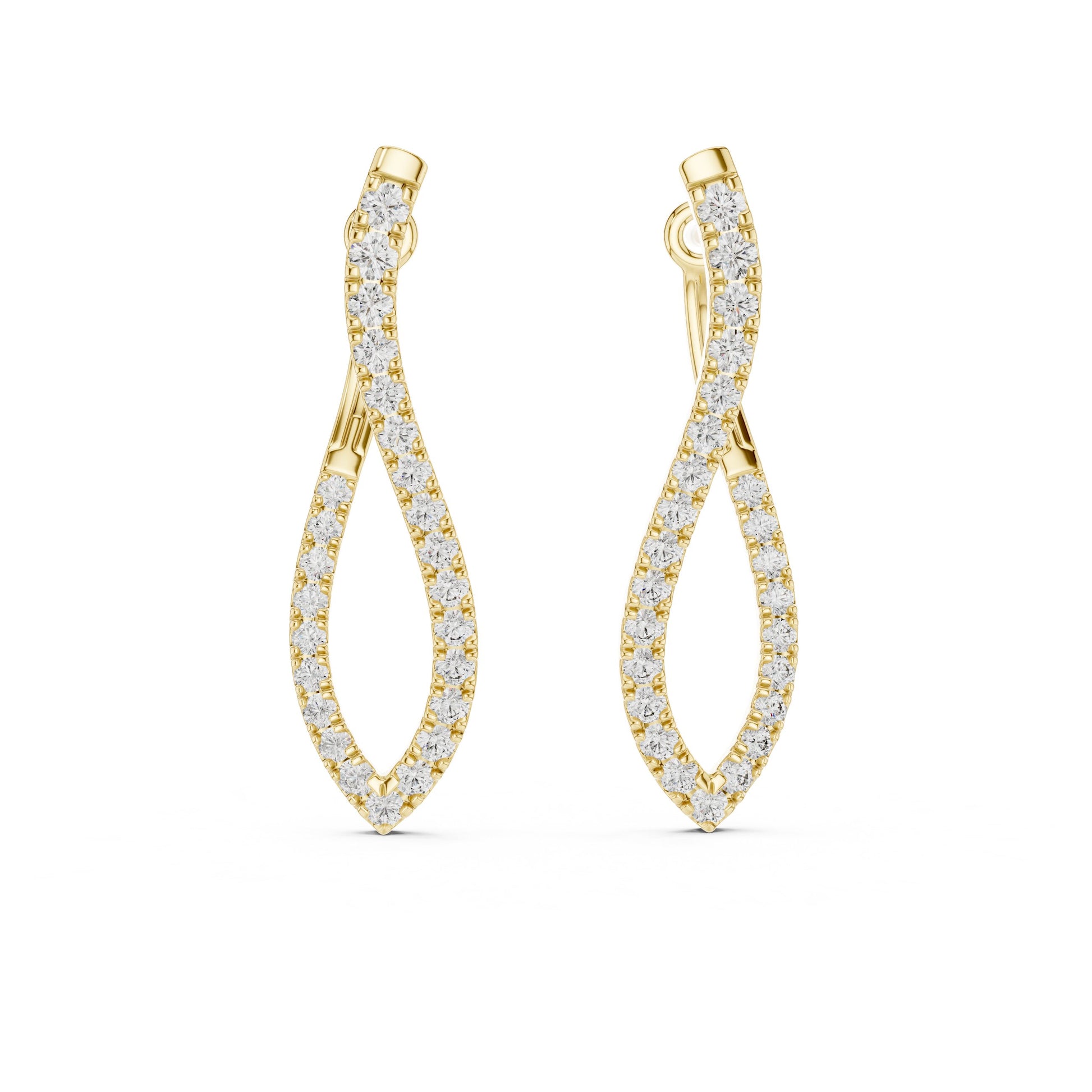Round Hoop Lab Grown Diamond Earrings