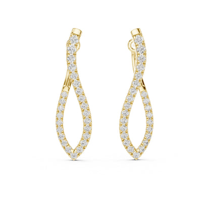 Round Hoop Lab Grown Diamond Earrings