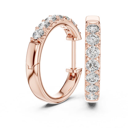 Round Huggie Lab Grown Diamond Earrings